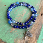 Rosary Wrap Bracelet with Gold Accents