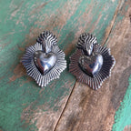 Sacred Heart on Fire Earrings