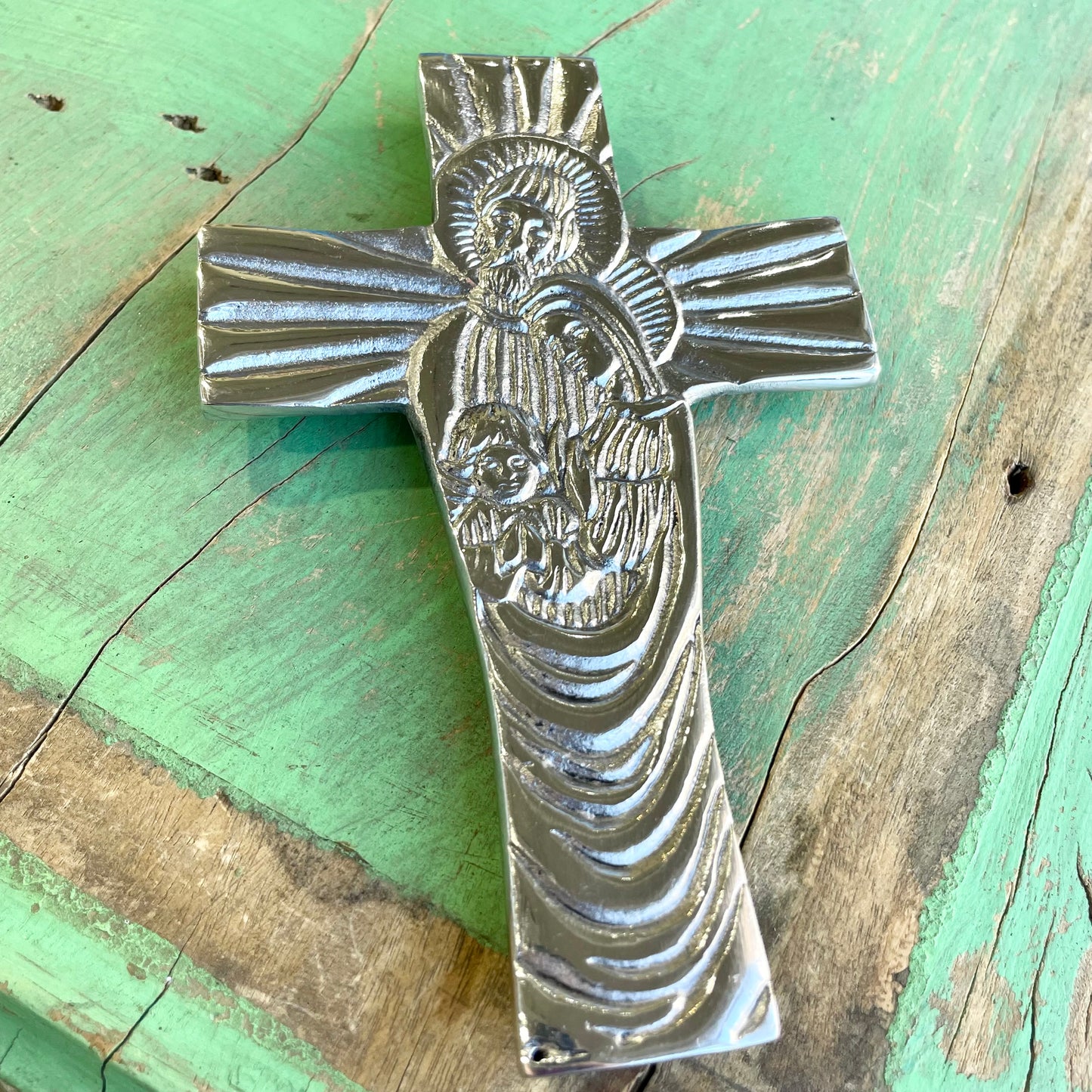 Pewter Holy Family Cross