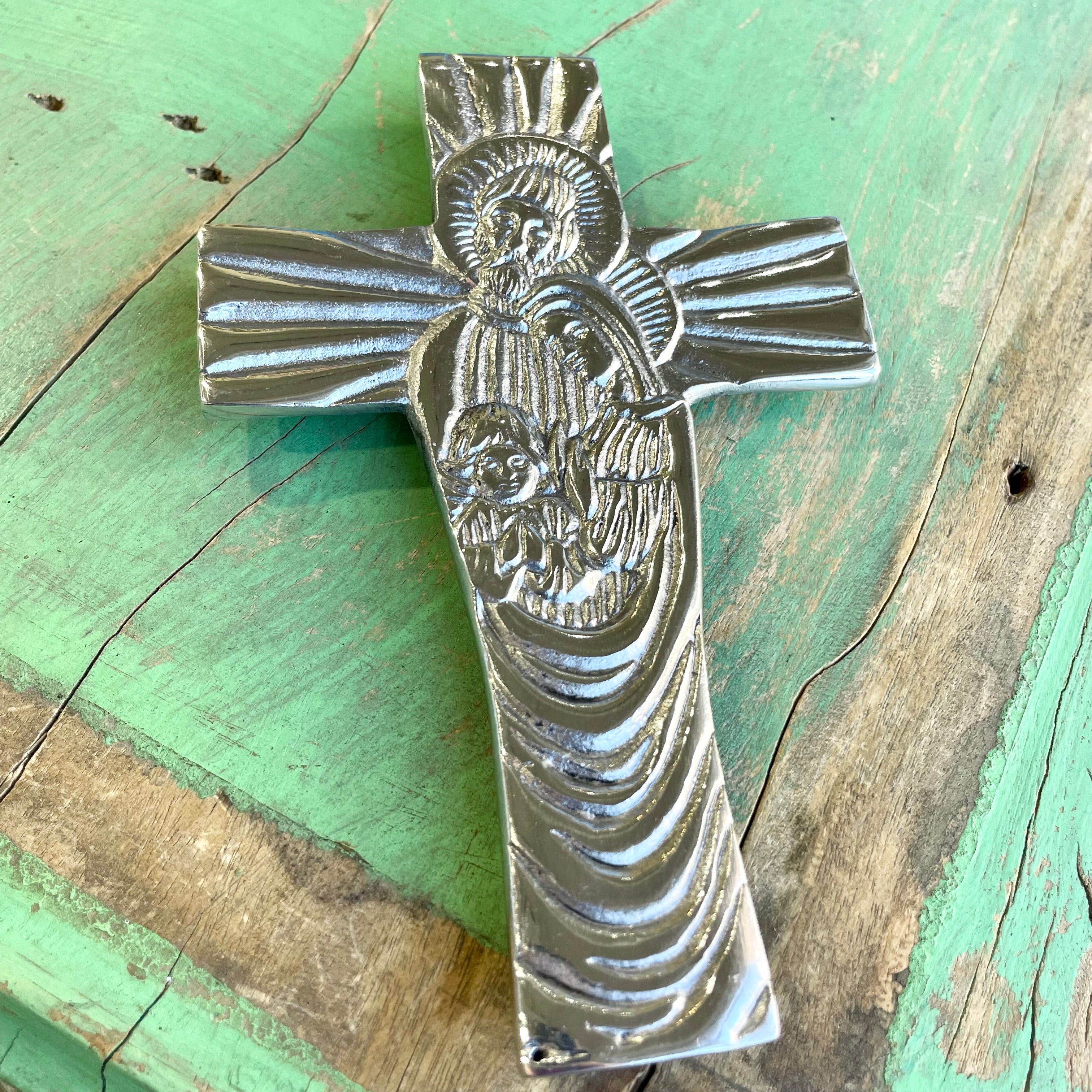 Pewter Holy Family Cross