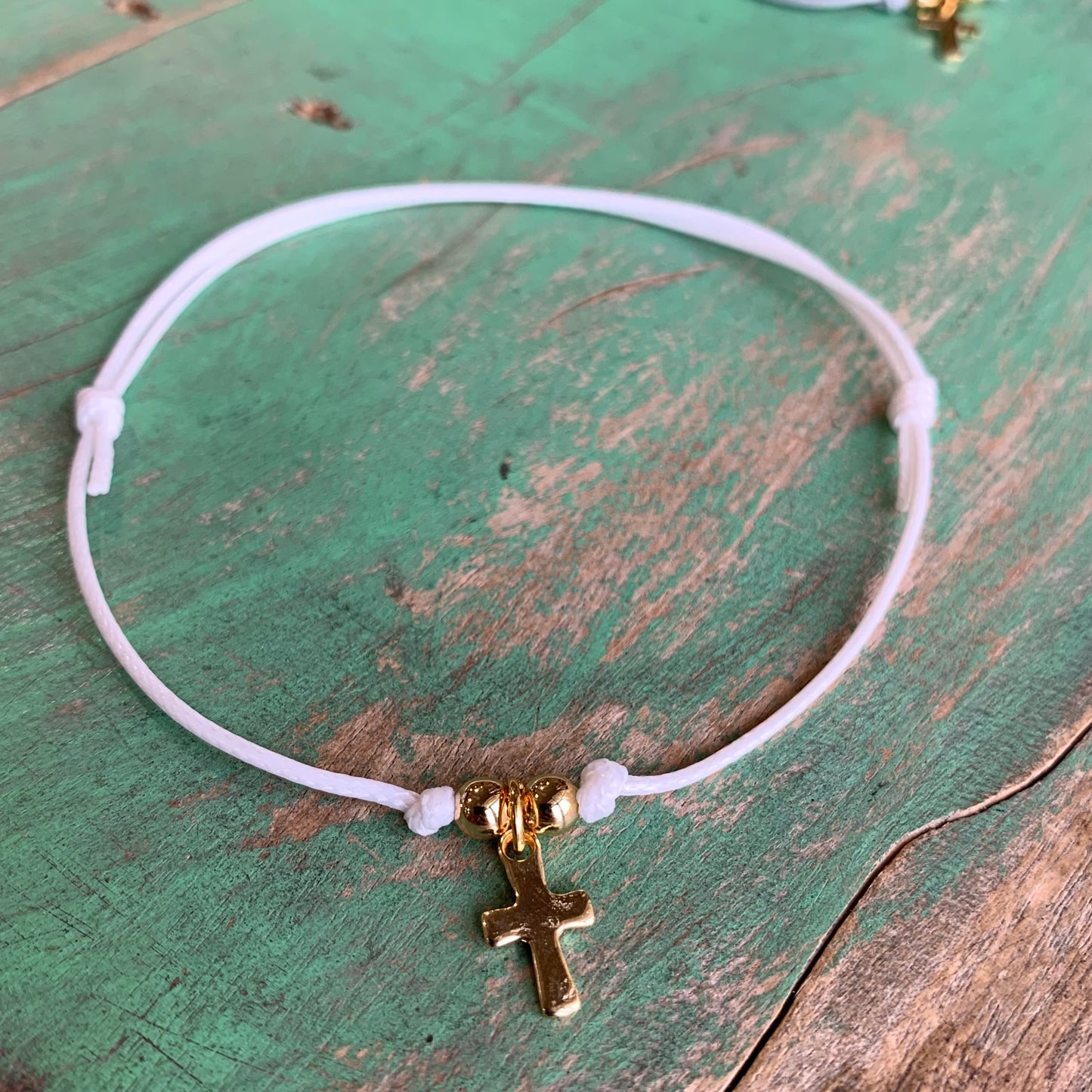 Adjustable Dangle Cross Bracelet