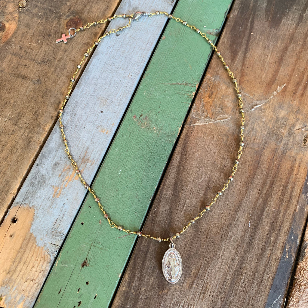 Two Toned Hematite Adjustable Faith Necklaces
