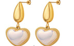 Gold SS Mother of Pearl Dangle Earrings