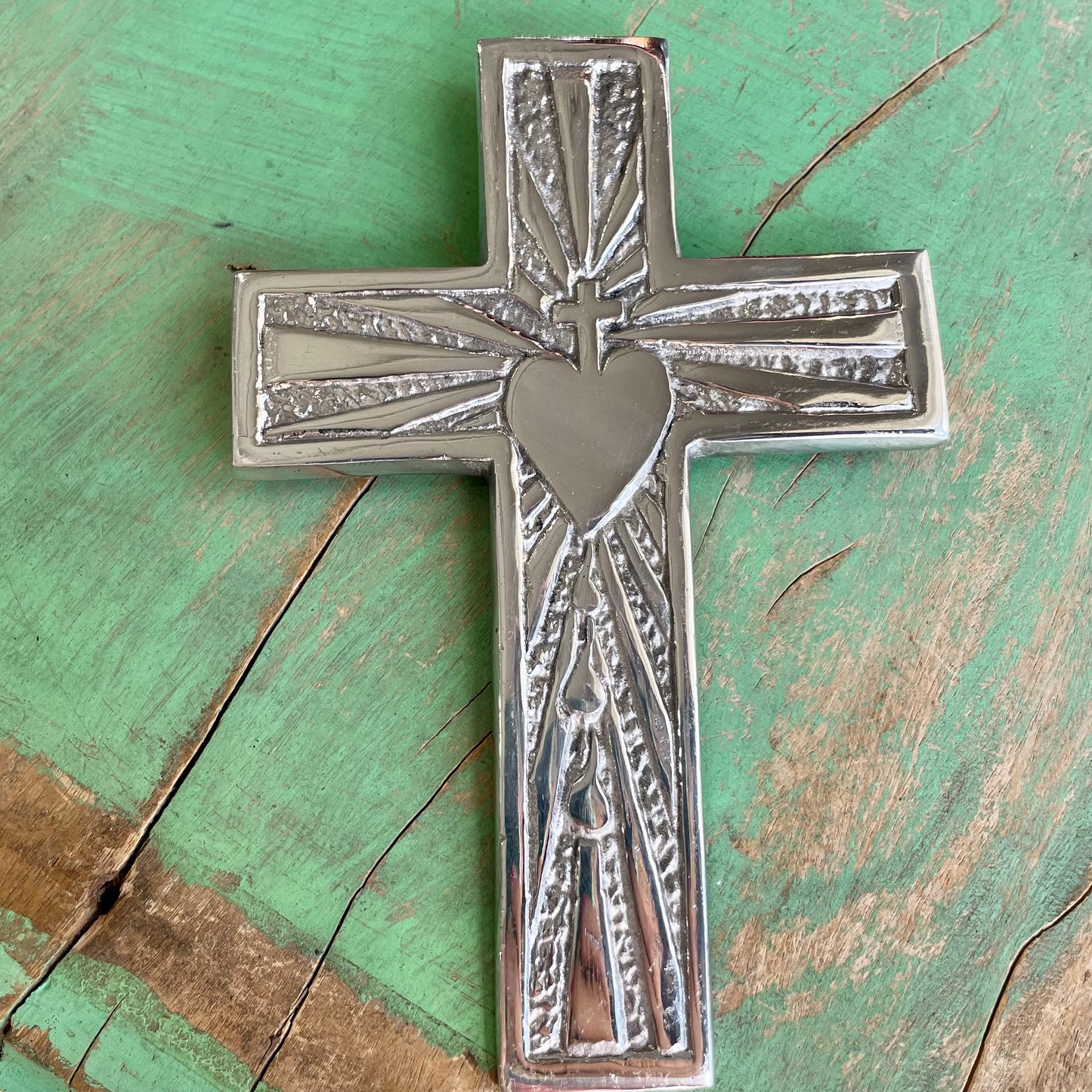 Pewter Sacred Heart Cross