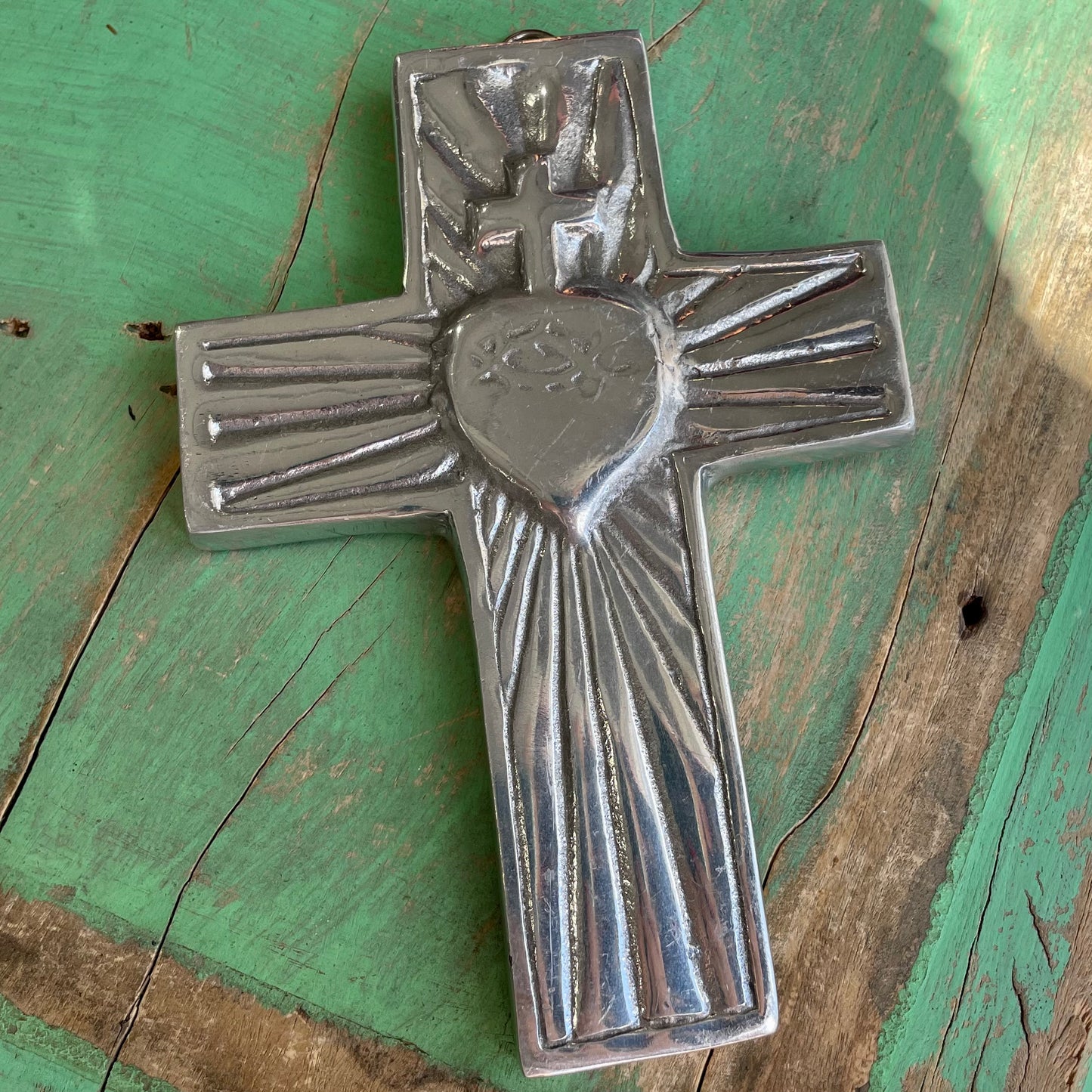 Pewter Sacred Heart Cross