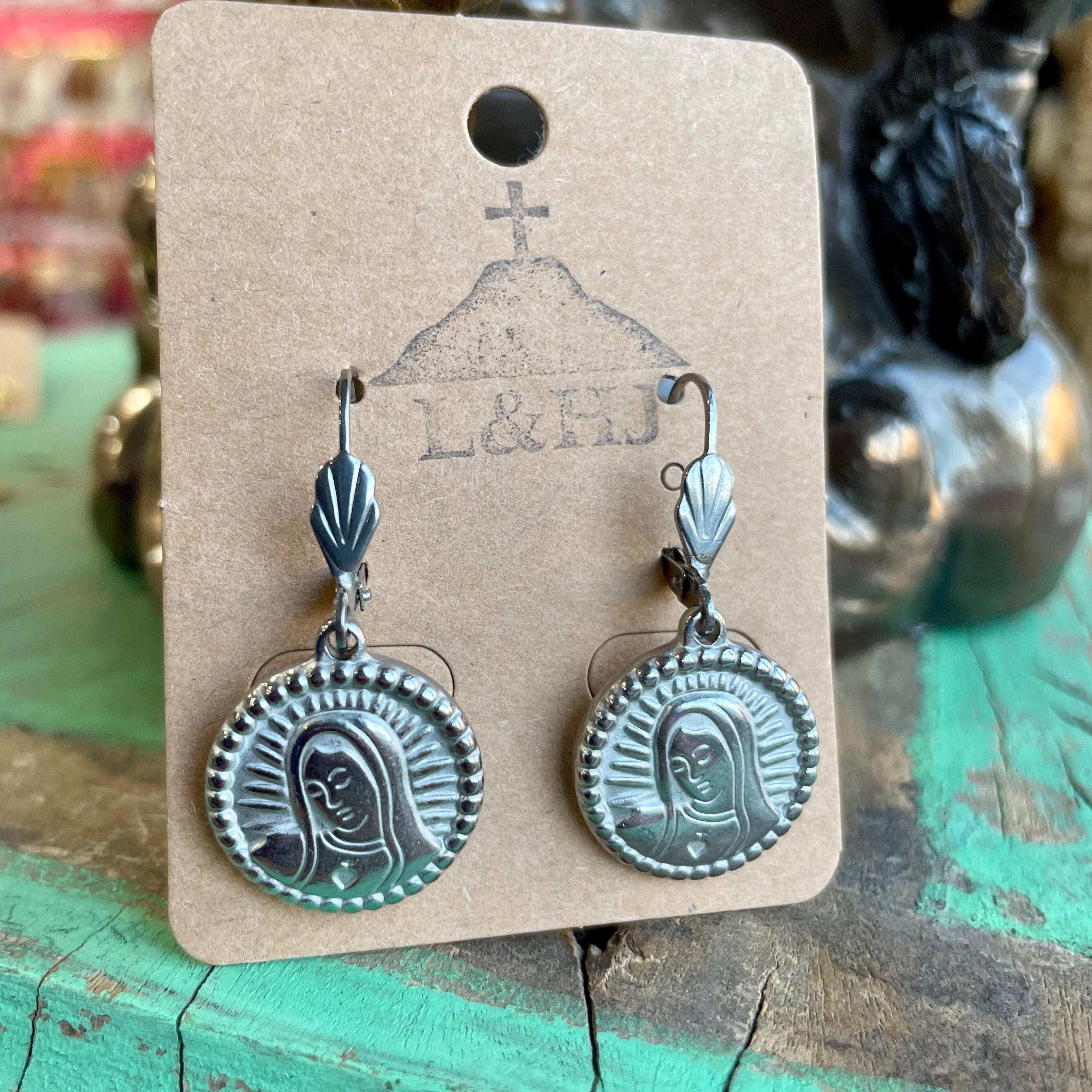 Stainless Steel OLG Rope Chain and Earrings