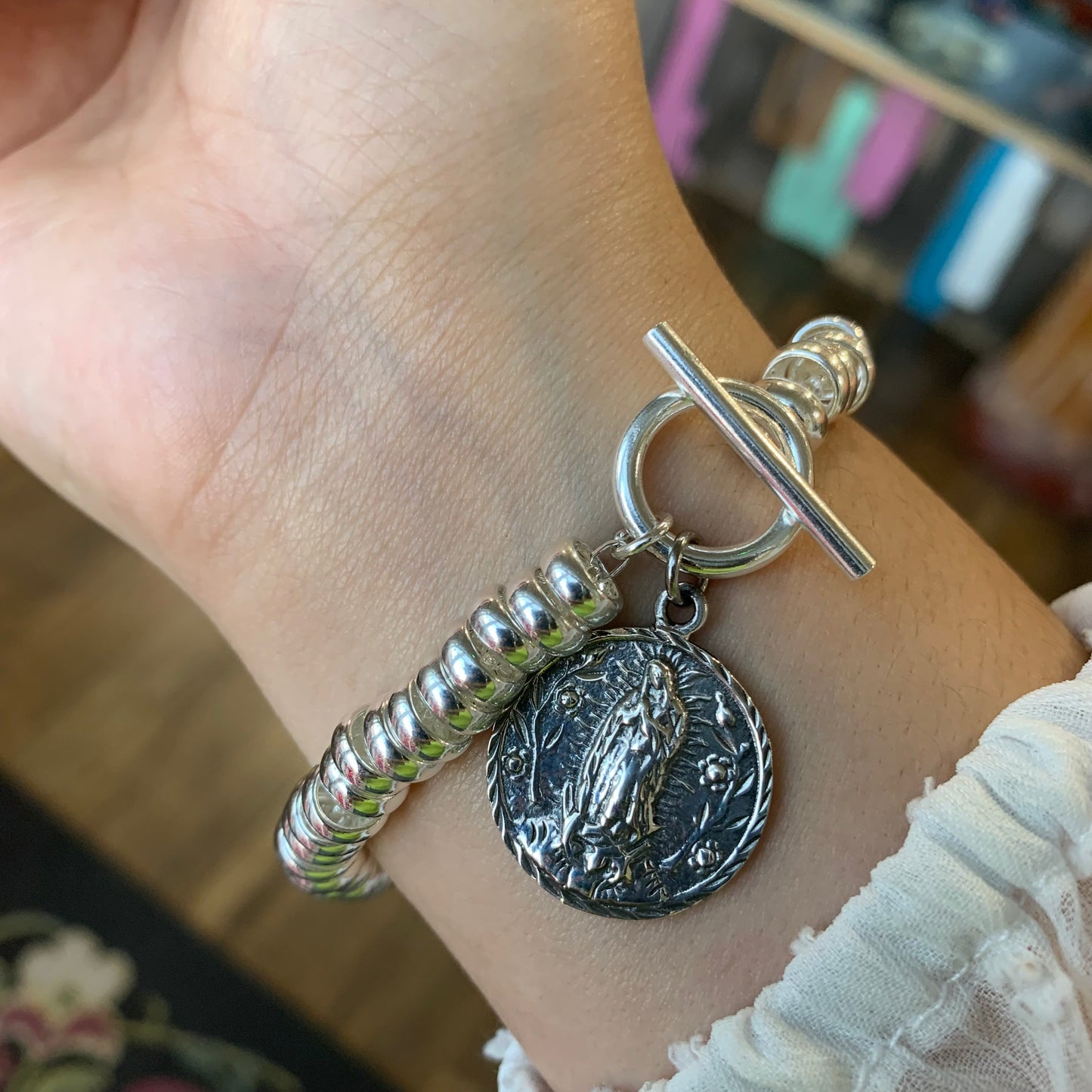 Sterling Silver OLG Rondelle Bracelet