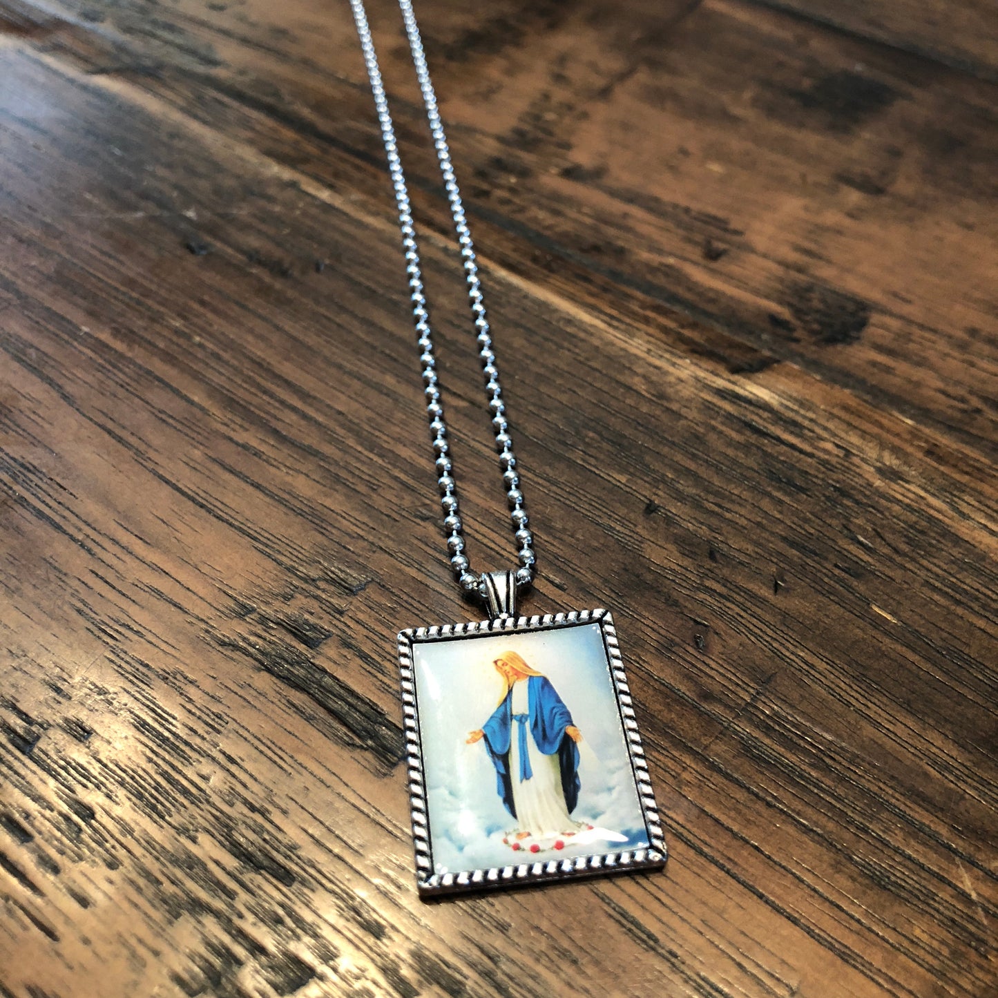 Our Lady of Grace Ball Chain Necklace