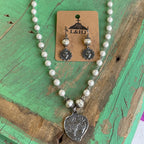 Silver Sacred Heart Pearls