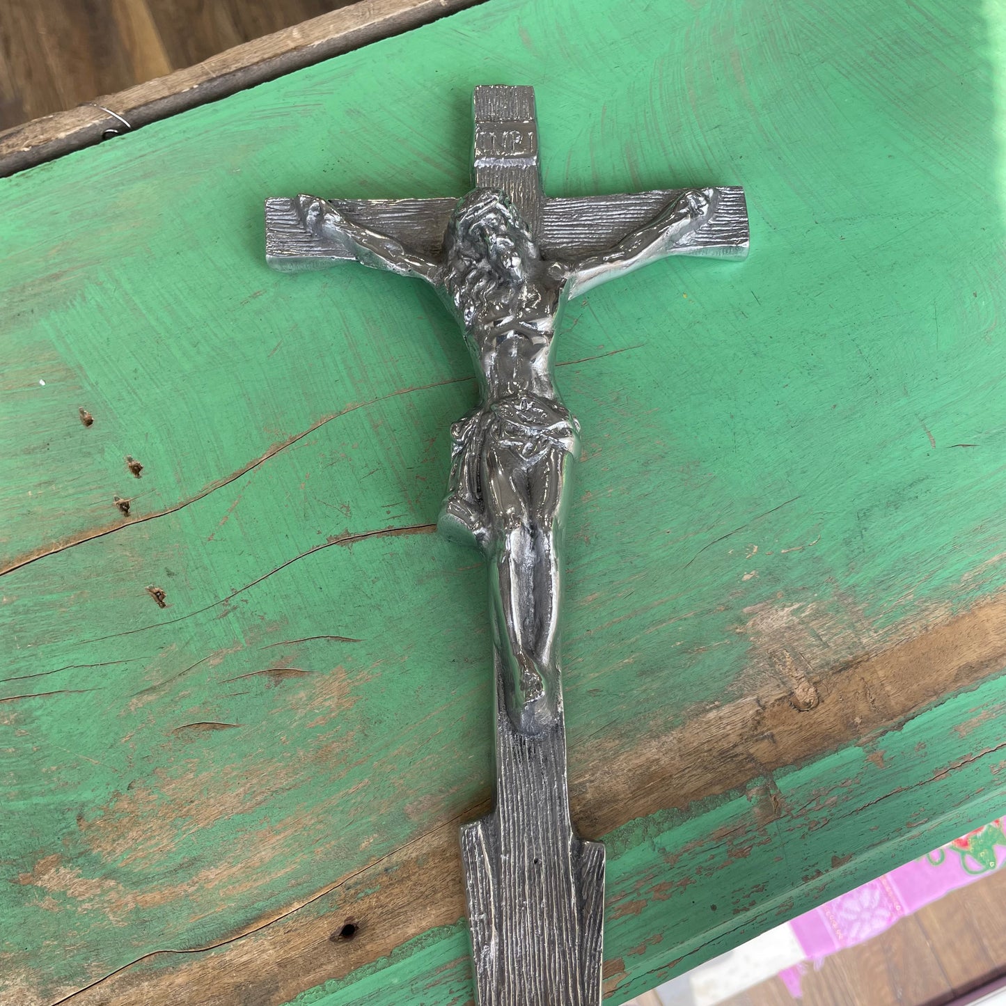 Hanging Pewter Crucifix
