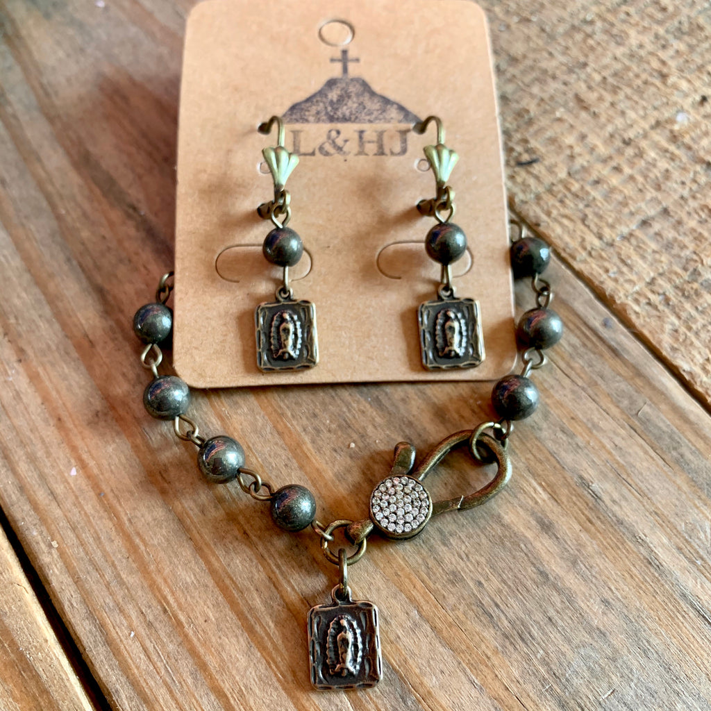 Pyrite OLG Clasp Necklace Set