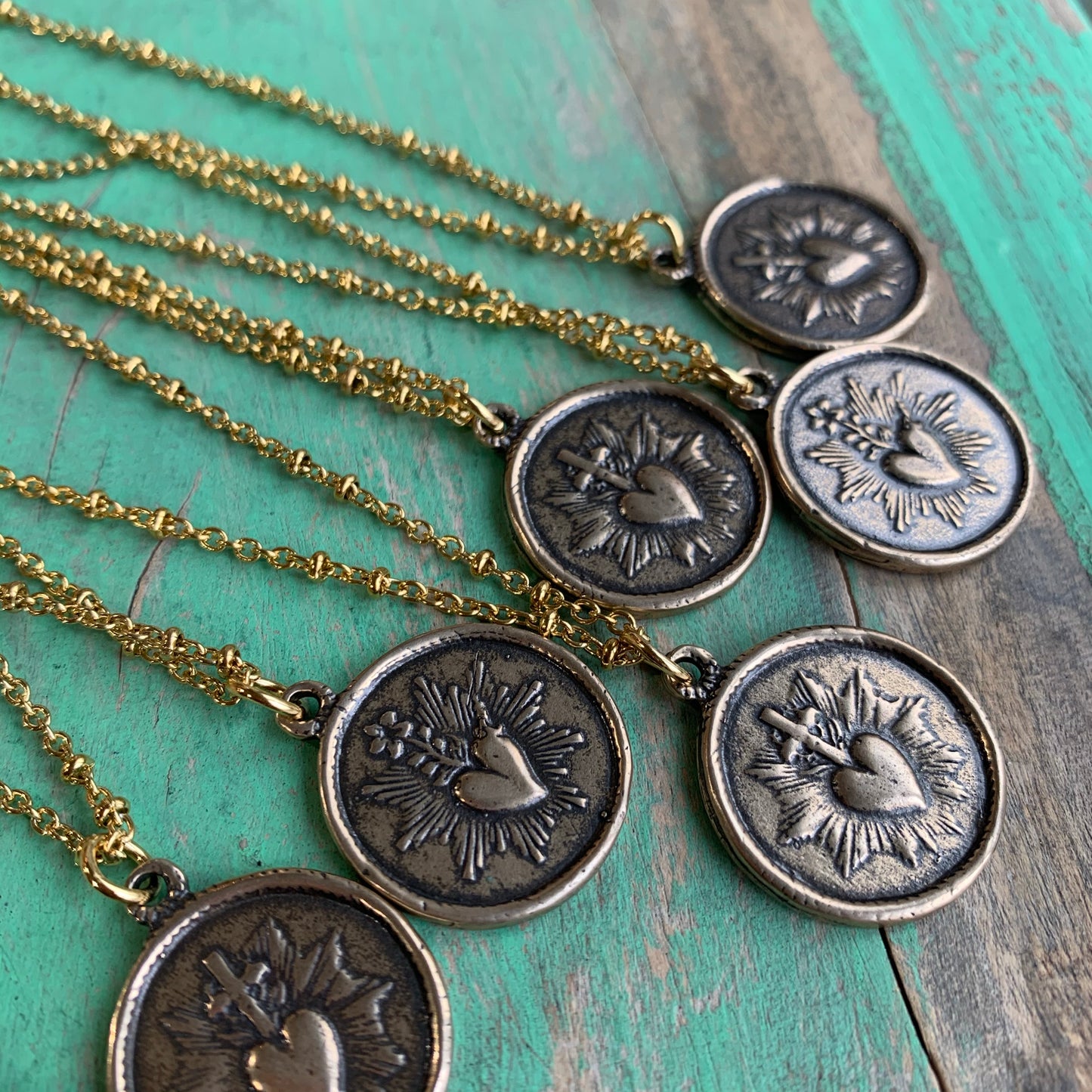 Double Sided Sacred Heart Necklace