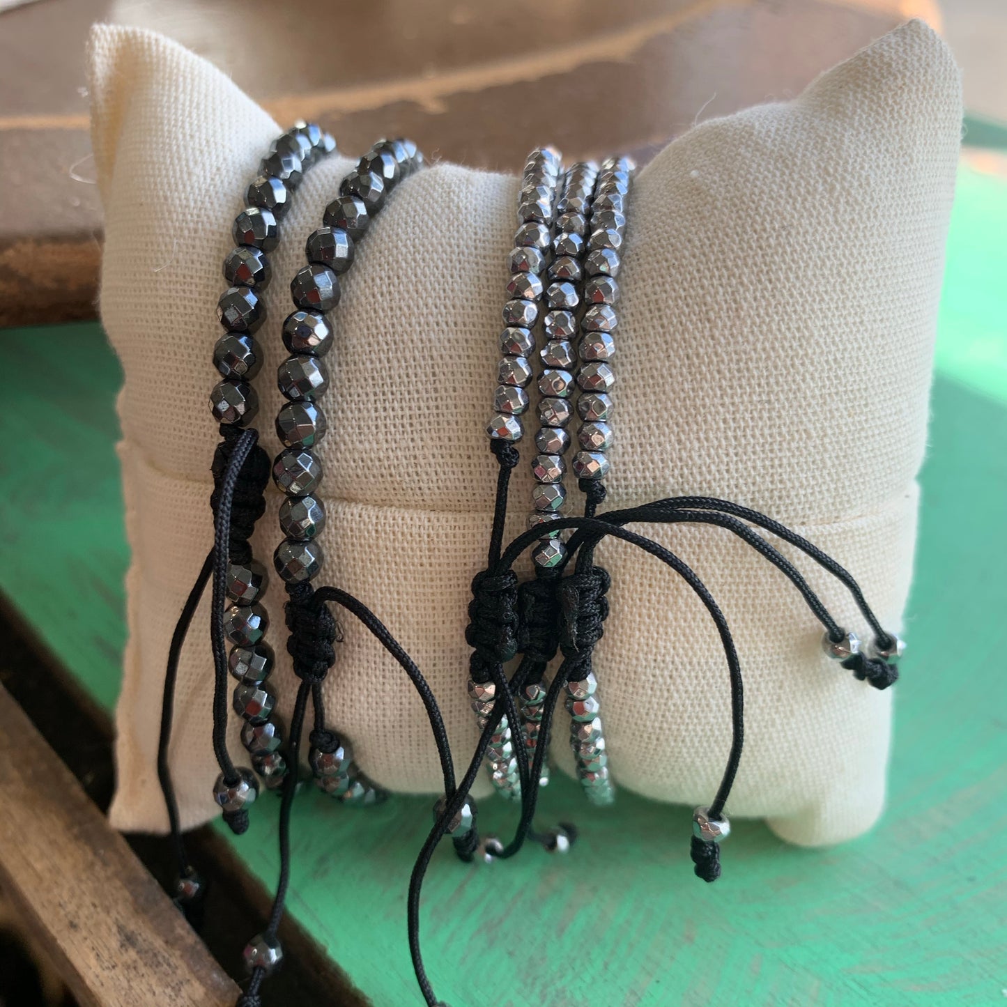 St Benedict and Hematite String Bracelet