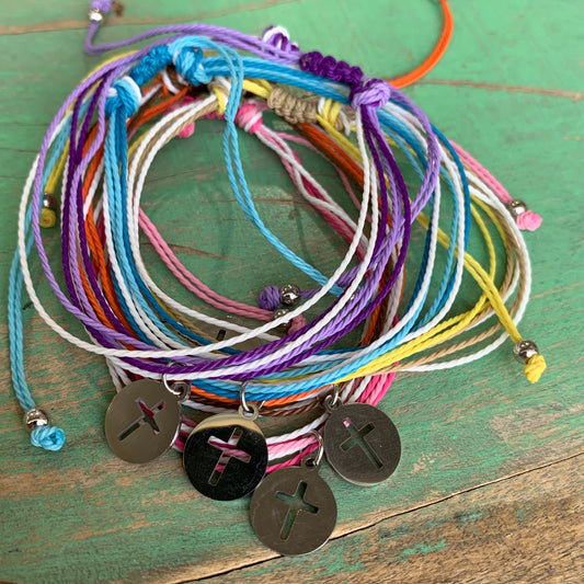 Six Cord Cross Bracelet