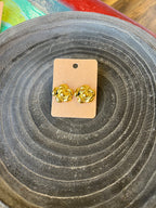 Gold Stainless Steel Large Rose Studs