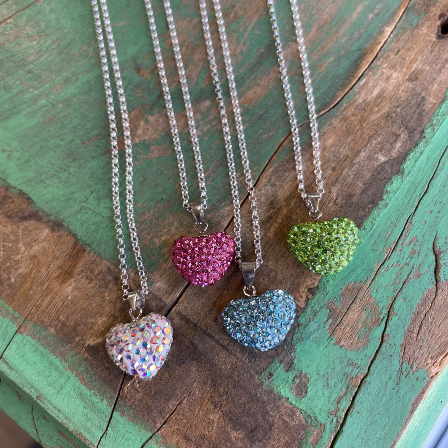 Austrian Crystal Heart on Sterling Silver Chain
