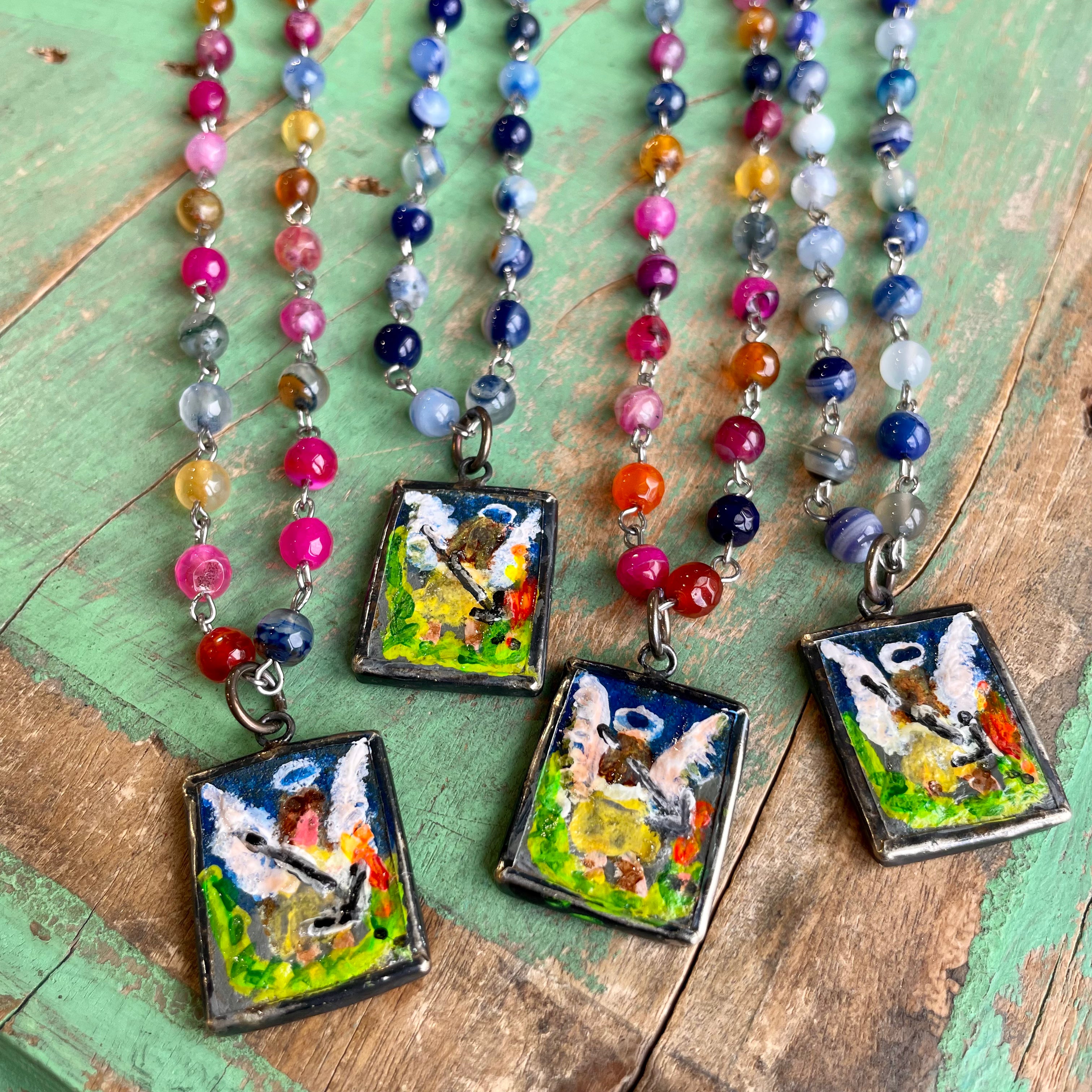 Lydia Rectangular Art Necklace