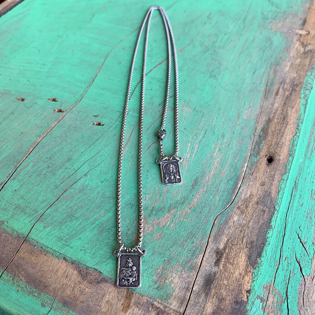 Long Silver Scapular