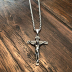 Gold or Silver Stainless Steel Crucifix Necklace