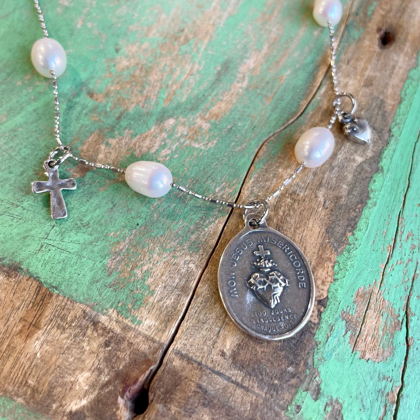 Our Lady of Perpetual Help Freshwater Pearl Necklace
