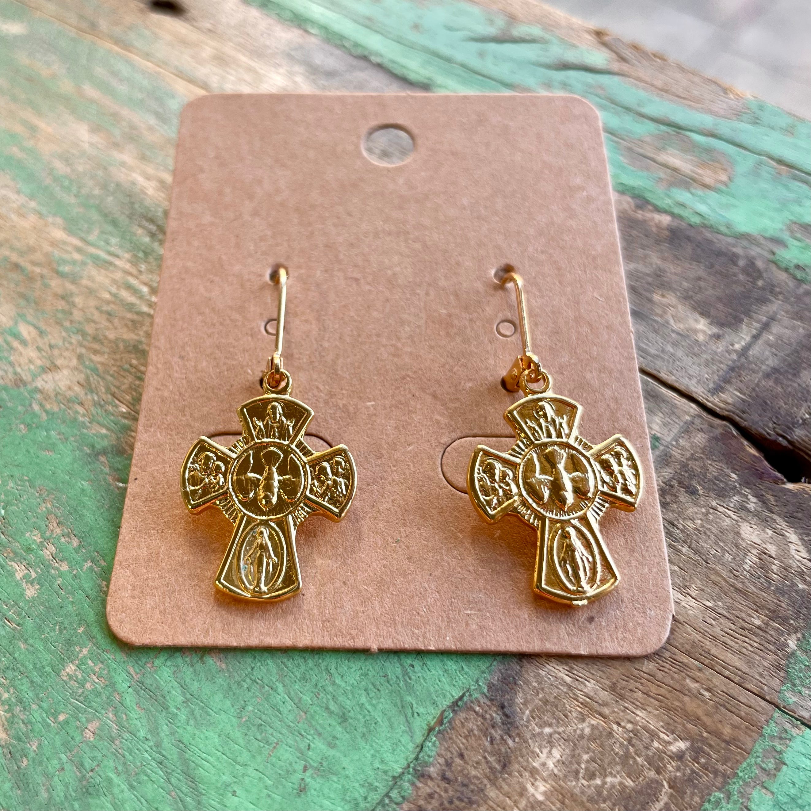 Gold Plated Saint Earrings