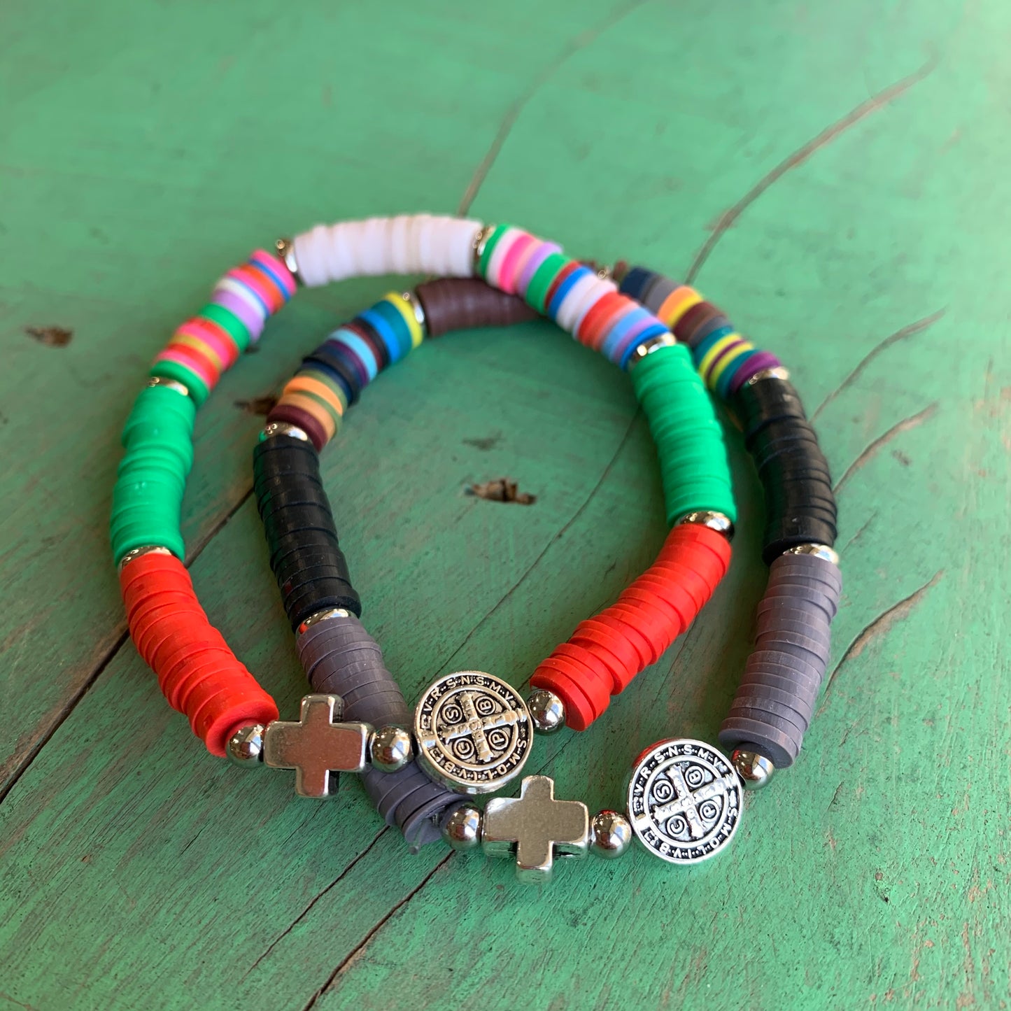 His and Hers Heishi Bead Bracelets