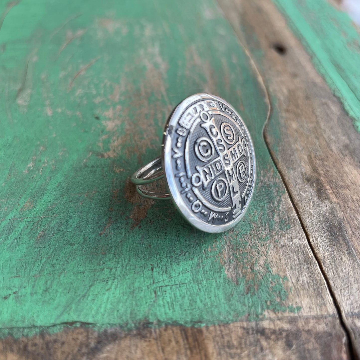 Sterling Silver St Benedict Bubble Ring