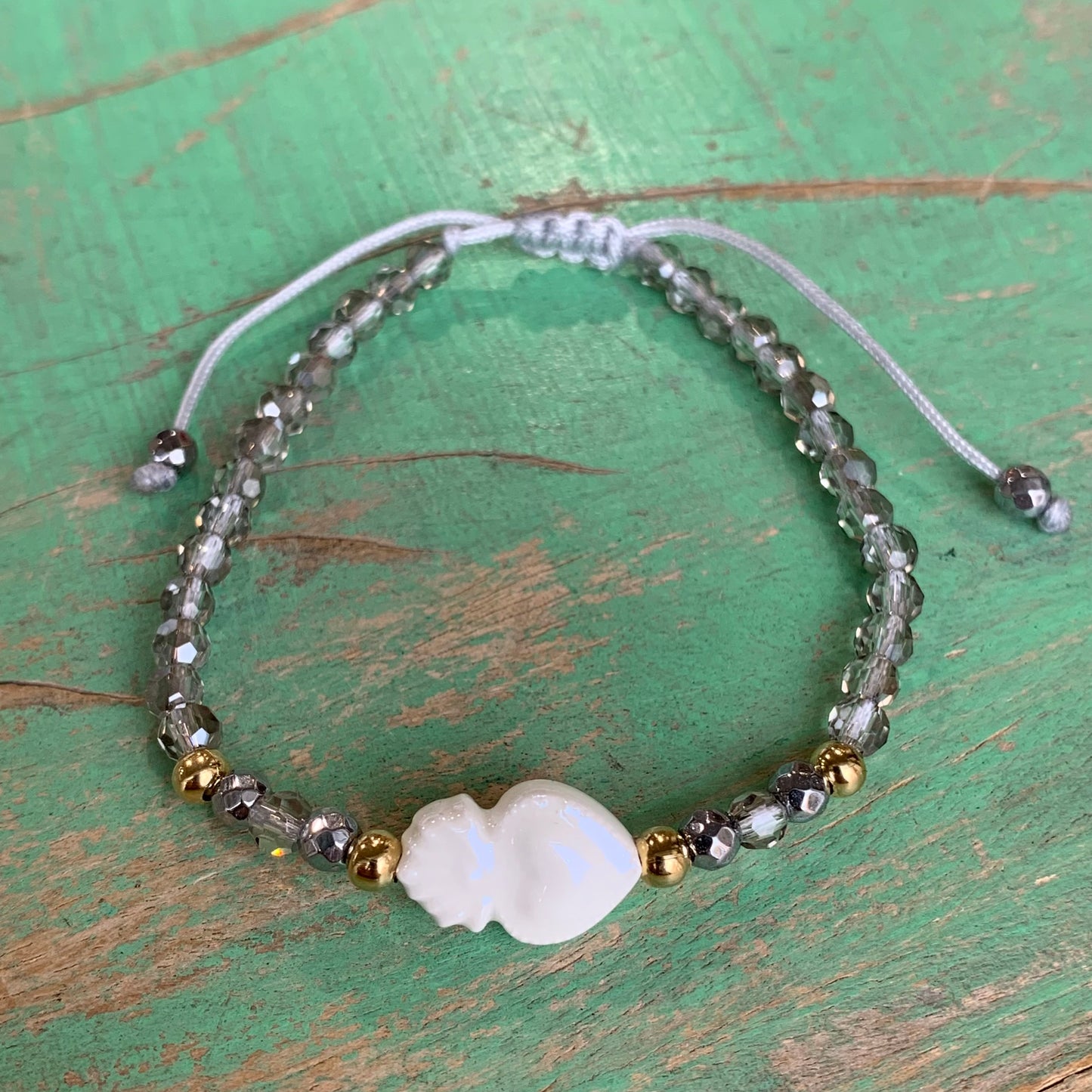 Ceramic Sacred Heart Adjustable Bracelet