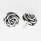 Sterling Silver Rose Stud Earrings