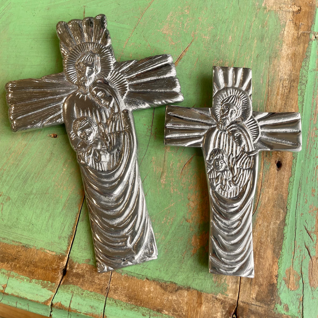 Pewter Holy Family Cross