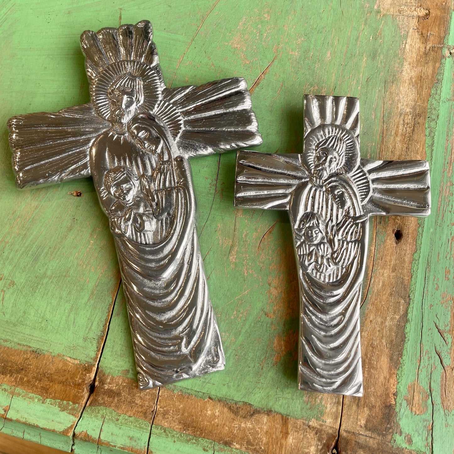 Pewter Holy Family Cross