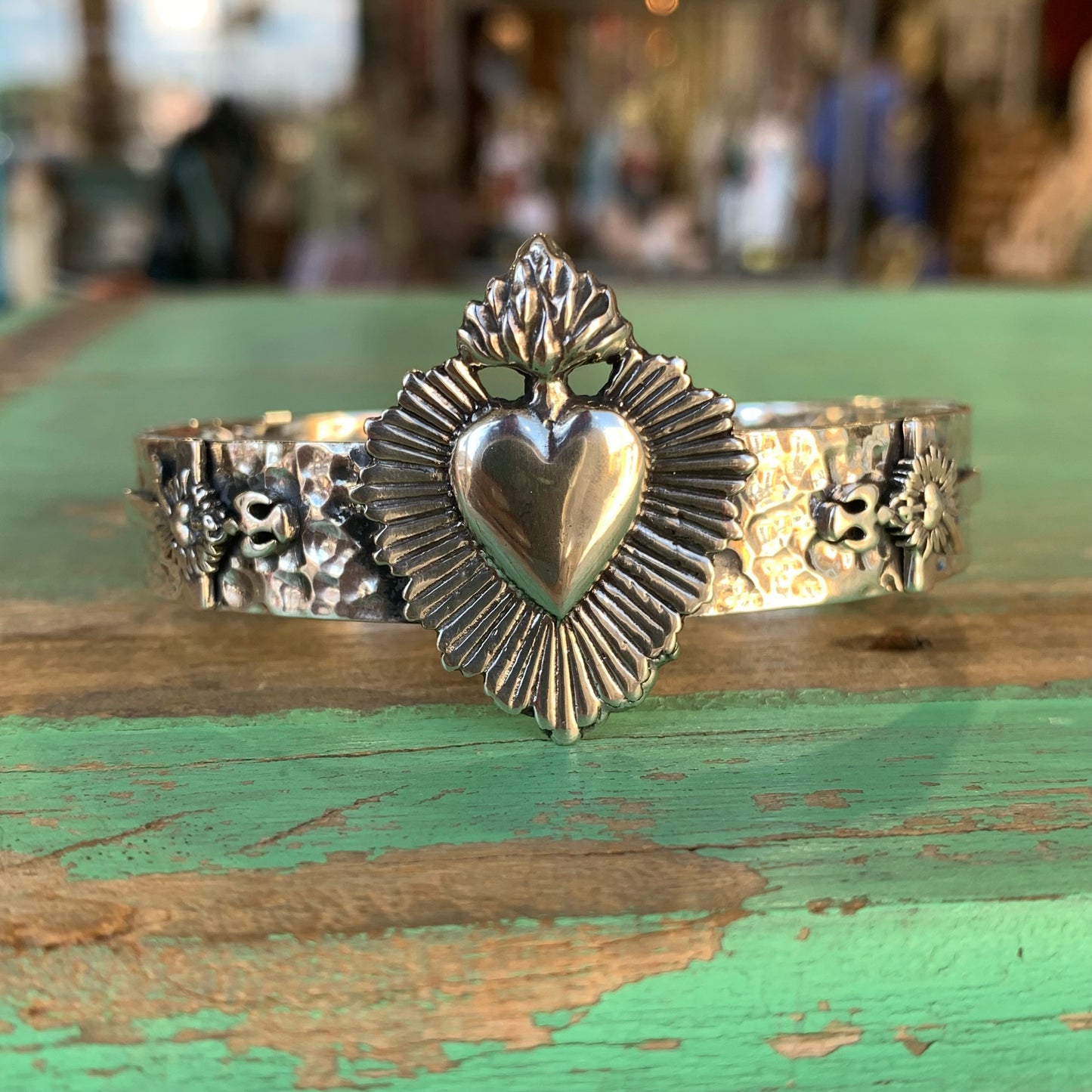 Gorgeous Sacred Heart Cuff Bracelet