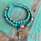 Rosary Wrap Bracelet with Gold Accents