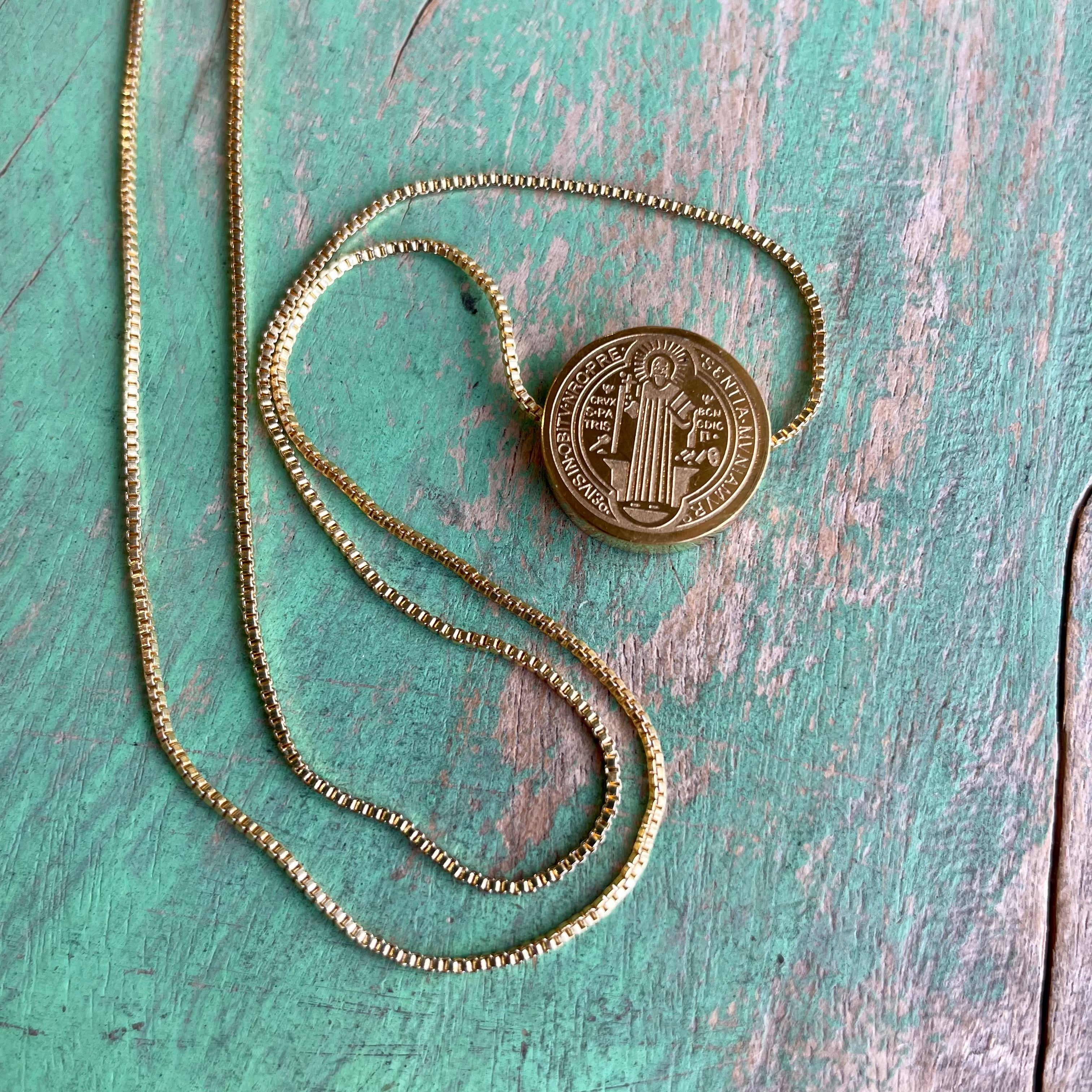 Adjustable St Benedict Slider Necklace