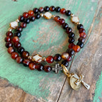 Rosary Wrap Bracelet with Gold Accents