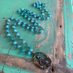 Teal Our Lady of Grace Necklace