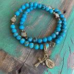 Rosary Wrap Bracelet with Gold Accents