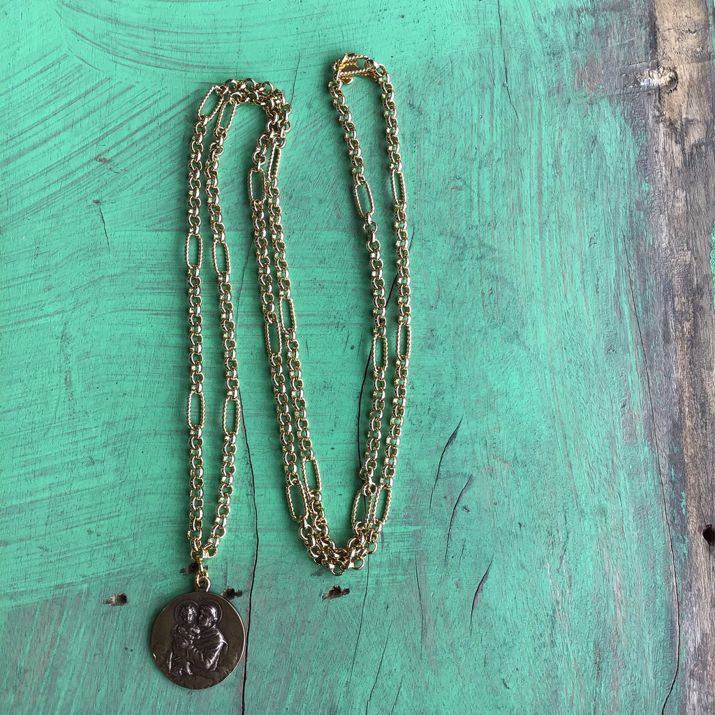 Long Gold Faith Necklace