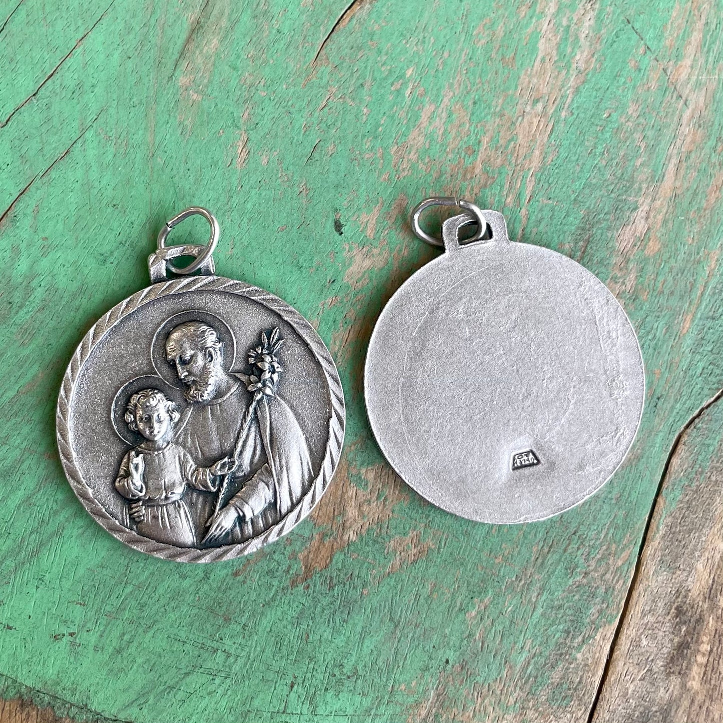 St Joseph Round Italian Medal
