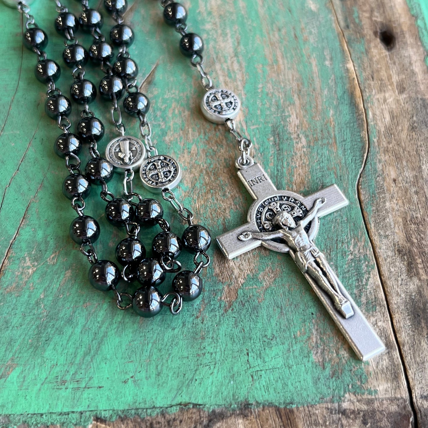 Gunmetal St Benedict Rosary