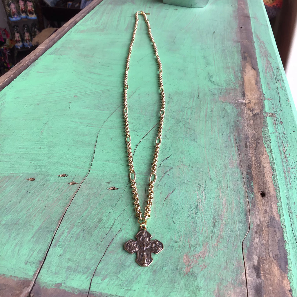 Long Gold Faith Necklace