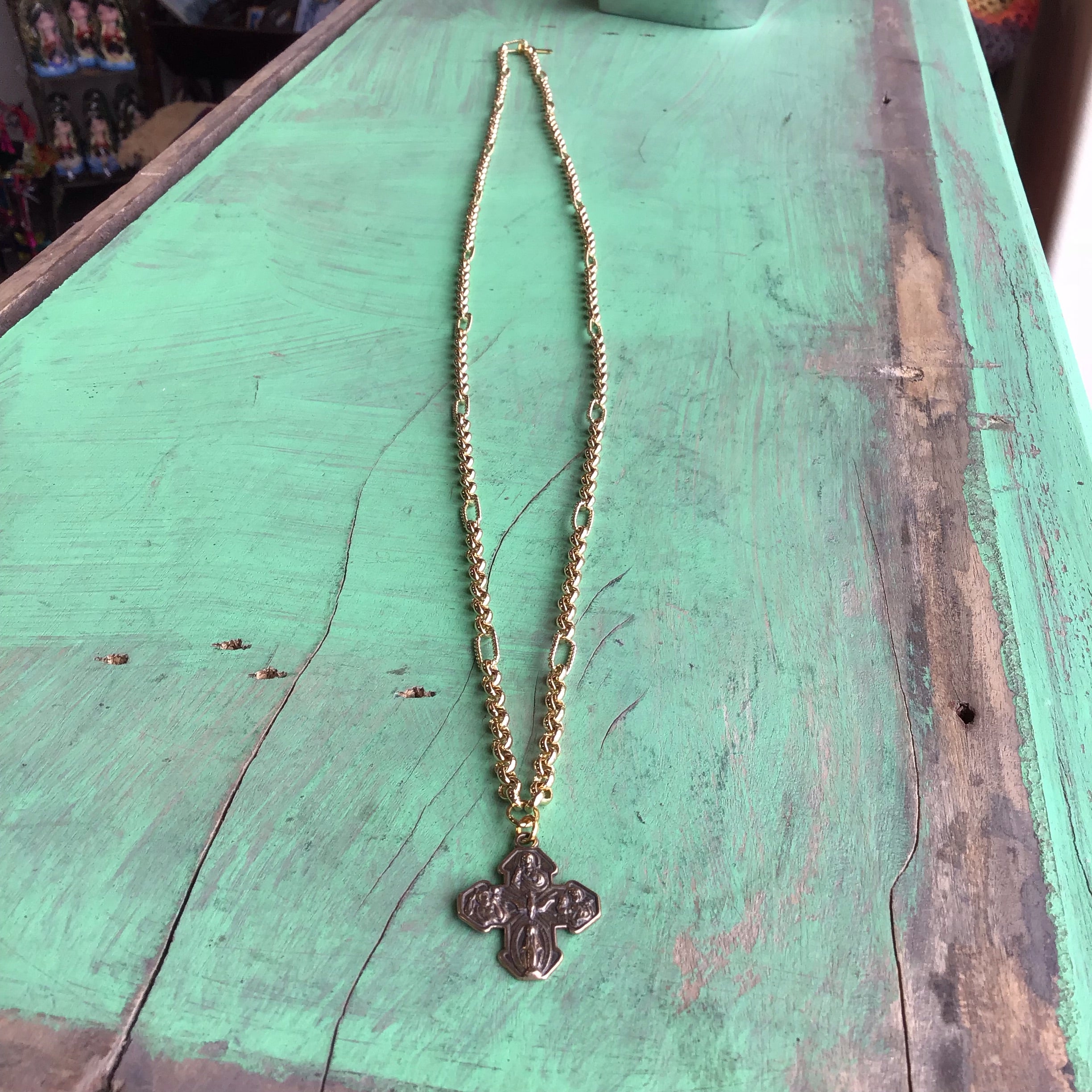 Long Gold Faith Necklace