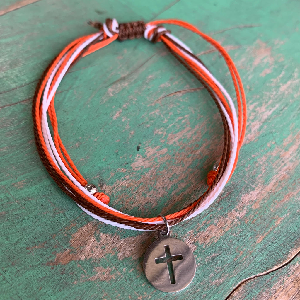 Six Cord Cross Bracelet