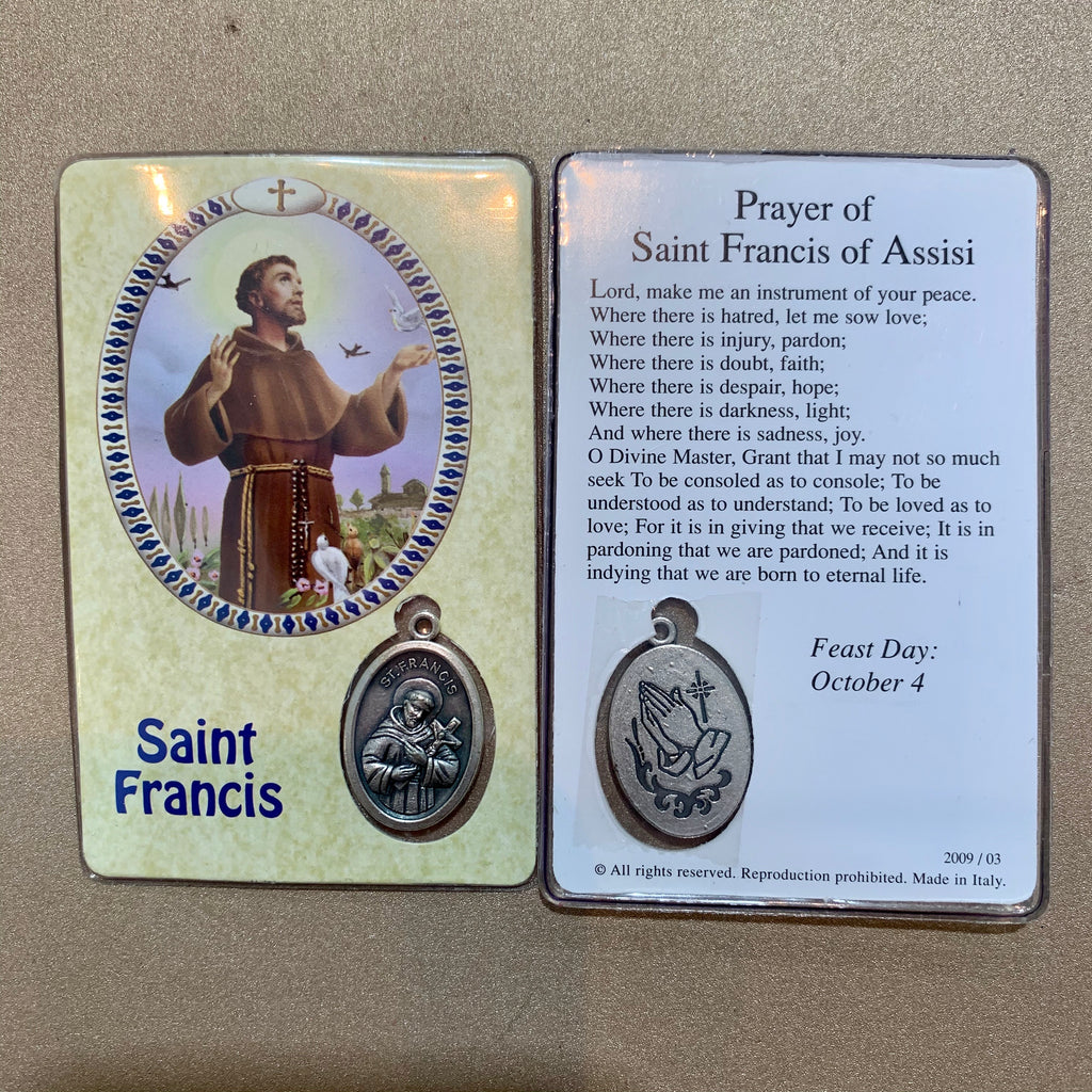 Healing Saints Prayer Cards with Medals