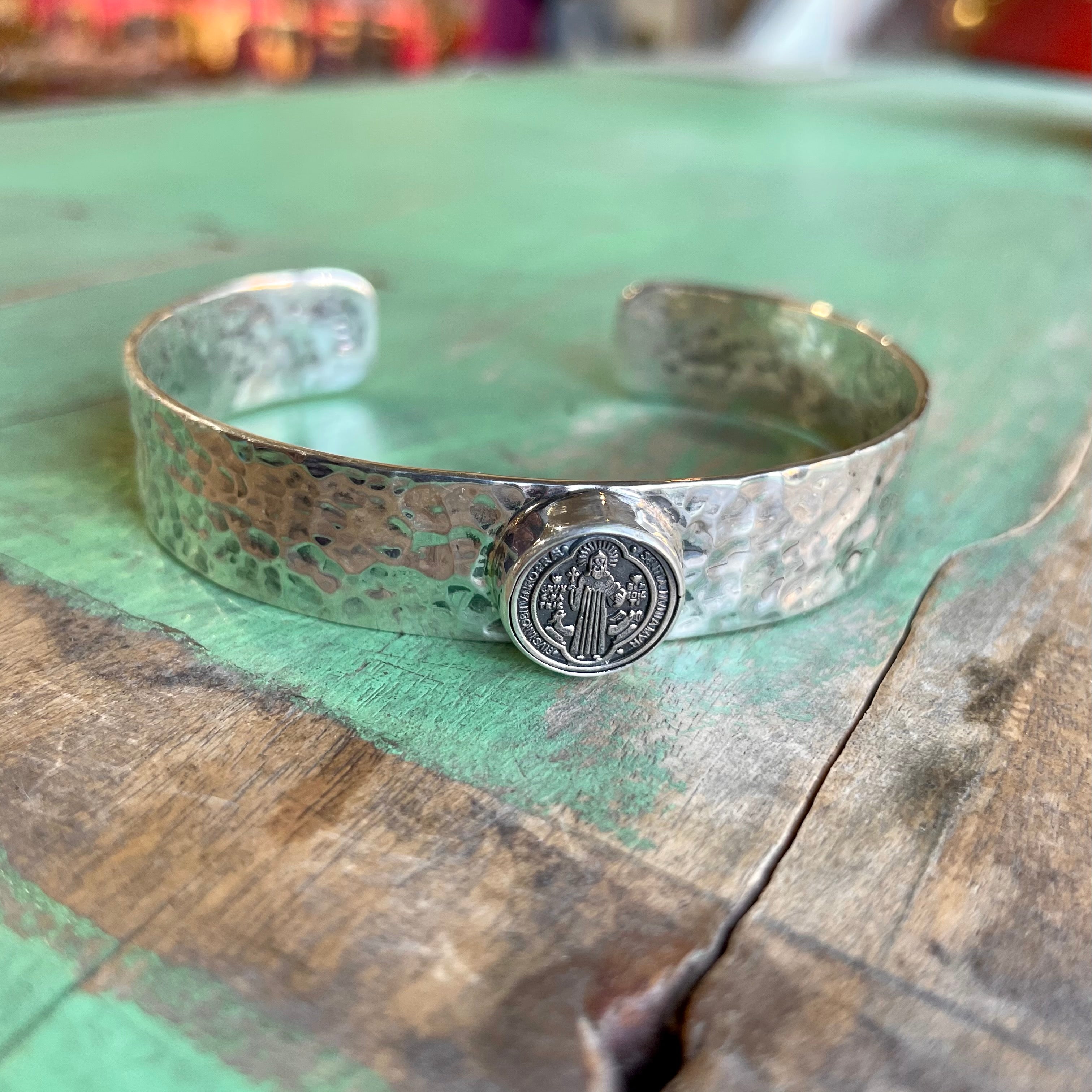 Small St Benedict Hammered Cuff