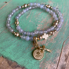 Rosary Wrap Bracelet with Gold Accents