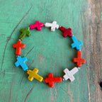 Multi Color Cross Bracelet