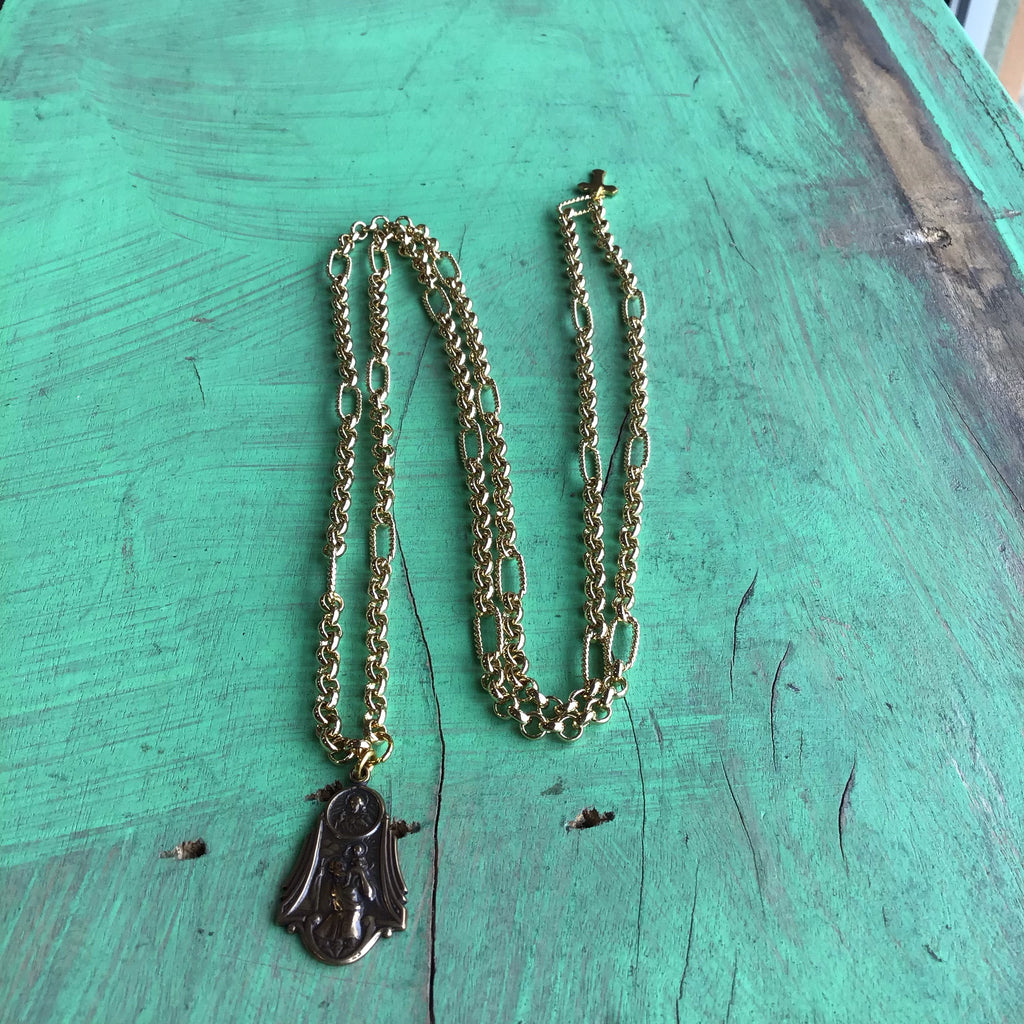 Long Gold Faith Necklace
