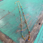 Sterling Silver Multi Color Rosary Inspired Necklace