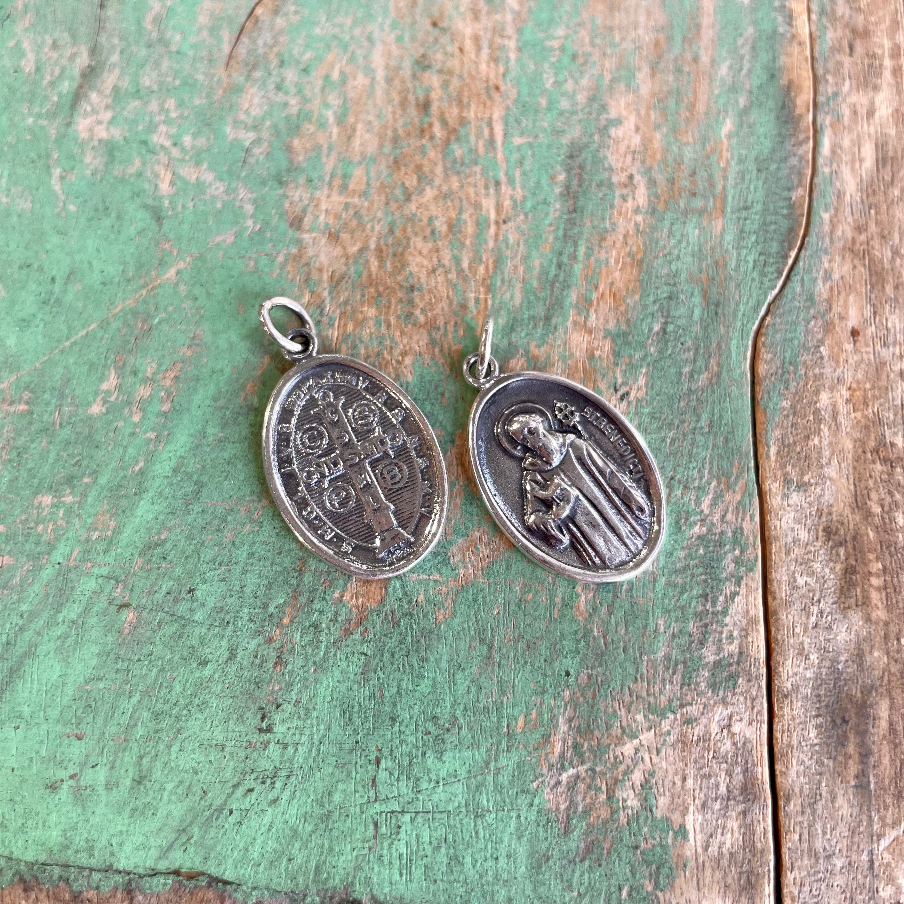 Sterling Silver Oval St Benedict Medal